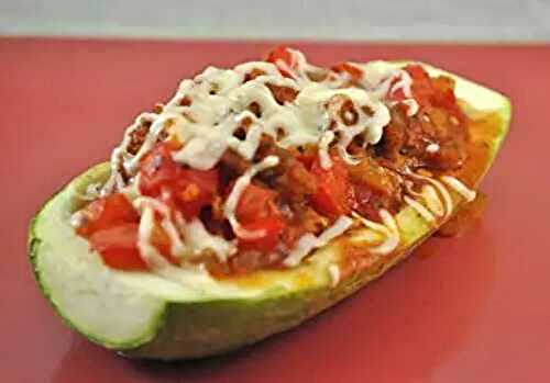 Zucchini (Courgette) Stuffed with Sausage and Tomatoes