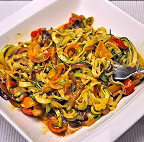 Zucchini Noodles with Cherry Tomatoes, the Spiralizer