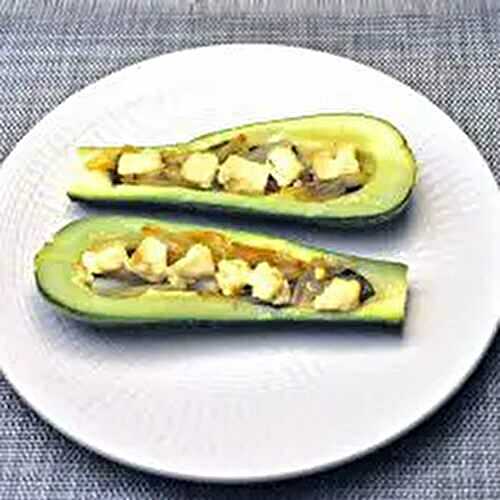 Zucchini Stuffed with Feta and Shallots