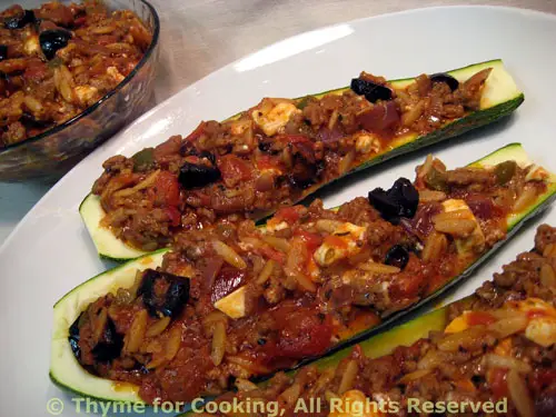 Zucchini Stuffed with Orzo and Feta; Read Receipts: Love'em or Hate'em?