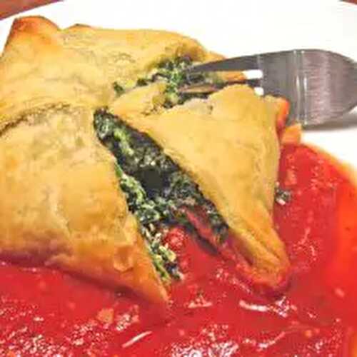 Spinach Tarts with Tomato Sauce