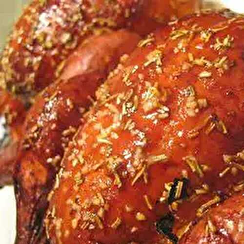 Grilled Cornish Hens, Honey Mustard Glaze