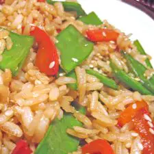 Sesame Rice with Peppers & Peapods