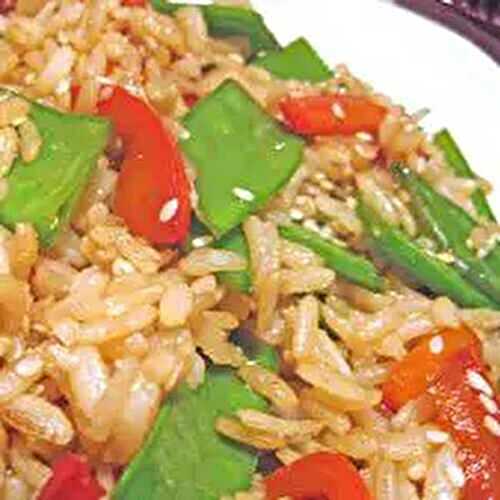 Sesame Rice with Peppers & Peapods