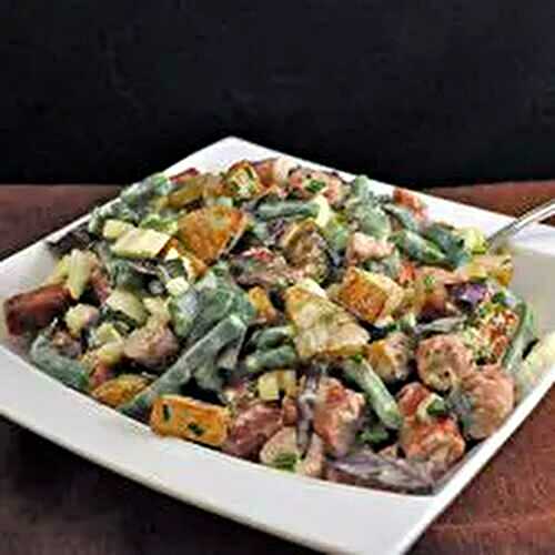 Grilled Potato, Sausage, & Green Bean Salad