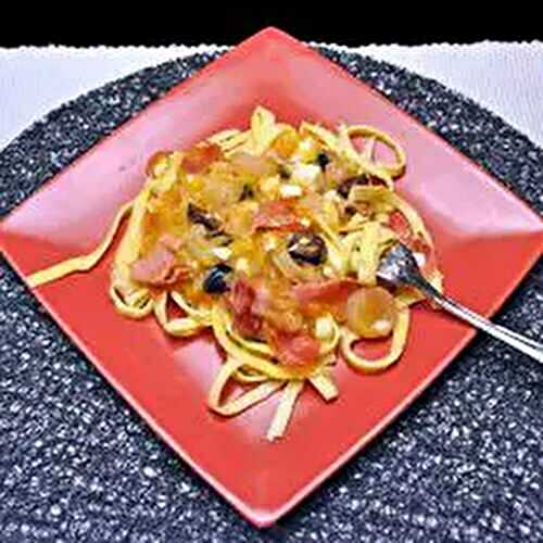 'Egg' Noodles with Tomatoes & Feta