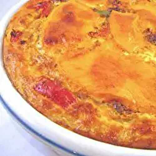 Beef & Pepper Quiche, Rice Crust