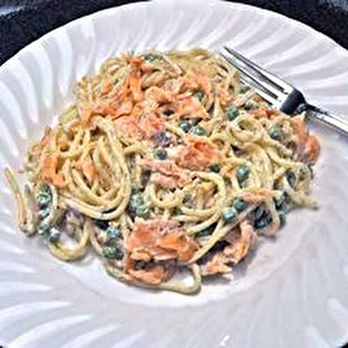 Spaghetti with Smoked Salmon & Peas