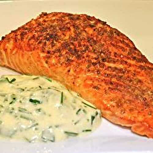 Grilled Salmon with Chive Yogurt Sauce
