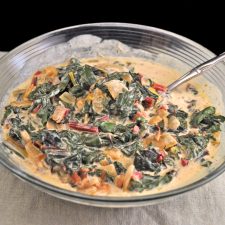 Creamed Chard with Ham & Onions
