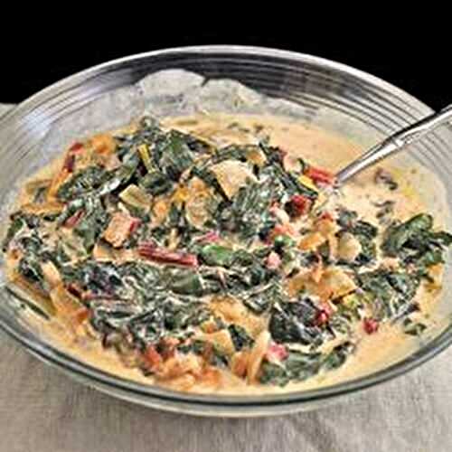 Creamed Chard with Ham & Onions