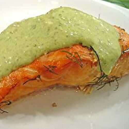 Grilled Salmon with Pesto Sauce