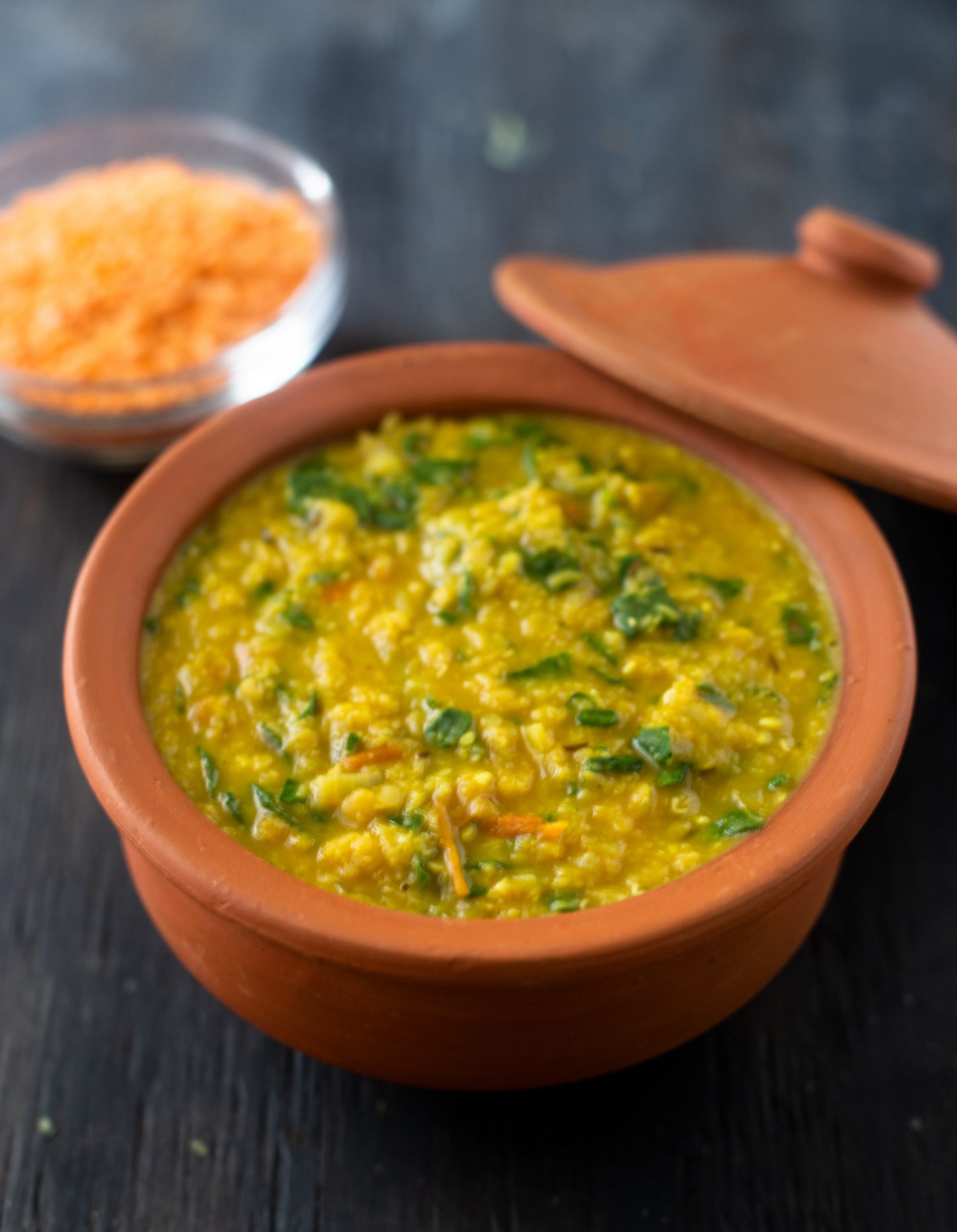 Indian Red Lentil and Spinach Dal (stovetop)
