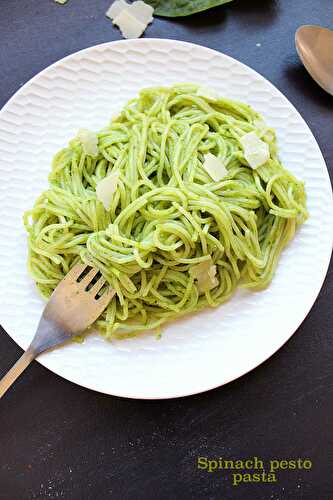 3 minutes spinach pesto pasta