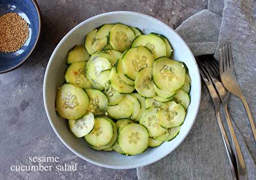 Asian inspired cucumber salad with sesame seeds