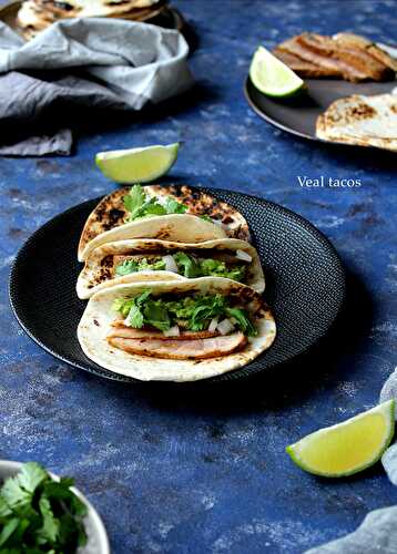 Carne asada style veal tacos