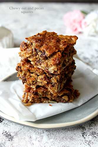 Chewy oat and pecan squares