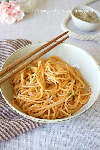 Creamy and spicy gochujang pasta