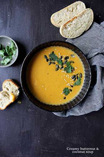 Creamy roasted butternut and coconut milk soup