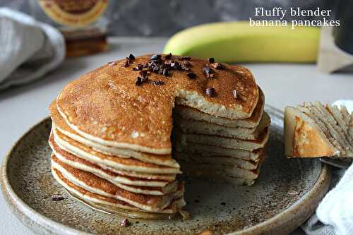 Fluffy blender banana pancakes