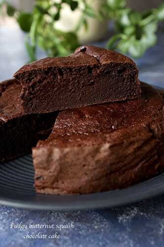 Fudgy butternut squash chocolate cake