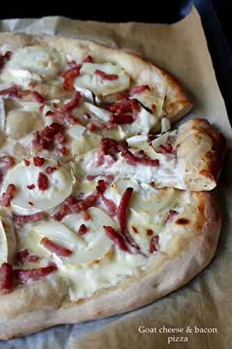 Goat cheese and bacon pizza