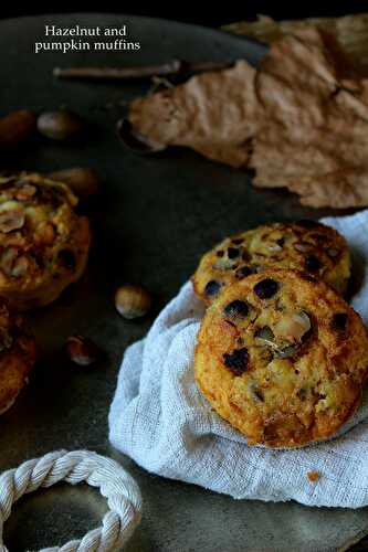 Hazelnut and pumpkin muffins