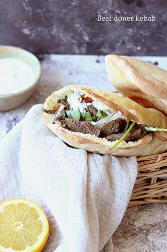 Homemade beef doner kebab
