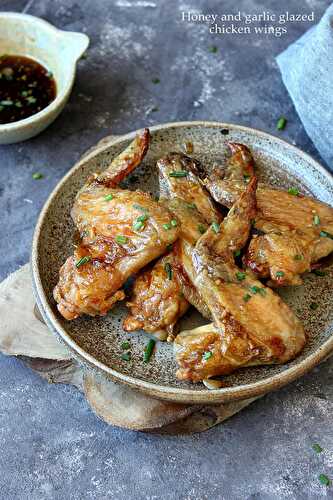 Honey and garlic glazed chicken wings