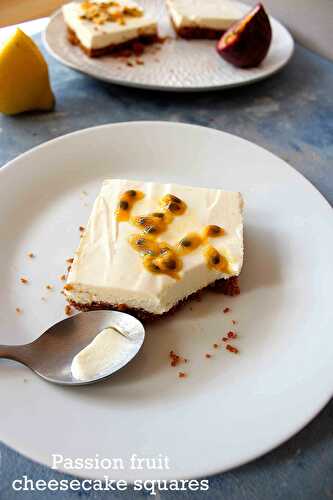 No bake passionfruit cheesecake squares