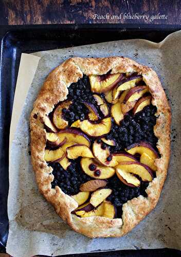 Peach and blueberry galette