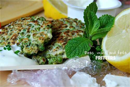 Peas, mint and feta fritters