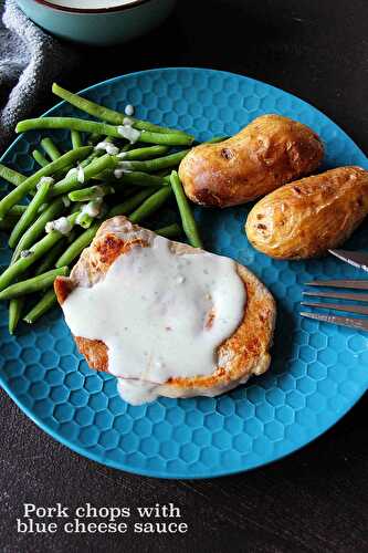 Pork chops with blue cheese sauce
