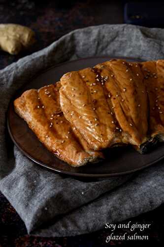 Soy and ginger glazed salmon