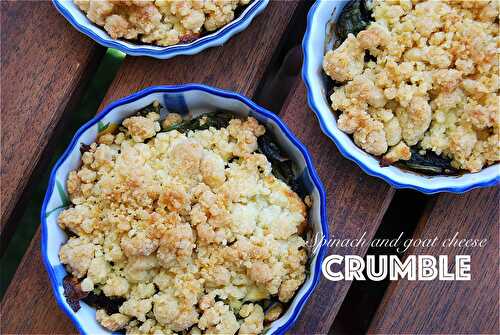 Spinach and goat cheese crumble