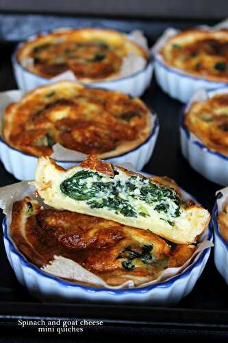 Spinach and goat cheese mini quiches