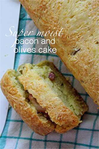 Super moist bacon and olives cake