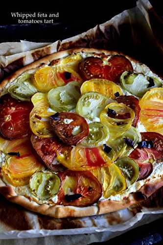 Whipped feta and tomatoes tart