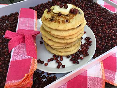 Huckleberry Goat Cheese Pancakes