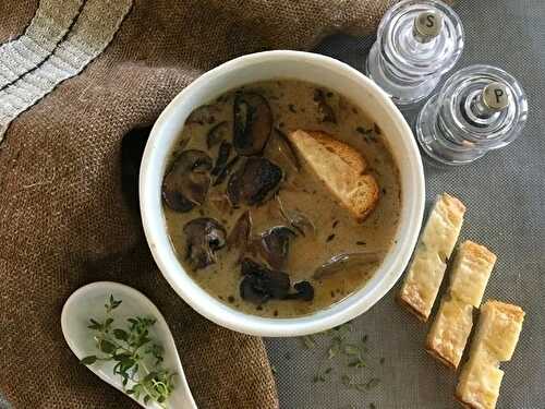 Rustic Cremini-Porcini Mushroom Soup
