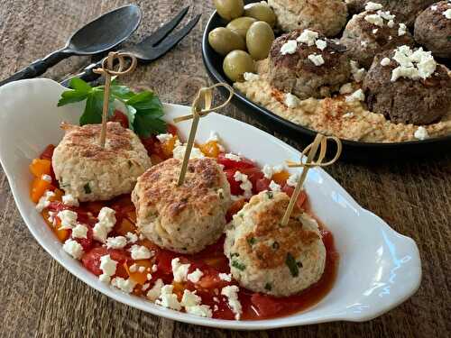 Turkish Meatballs with Roasted Red Pepper Tomato Sauce