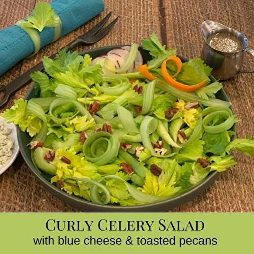 Curly Celery Salad with Blue Cheese & Toasted Pecans