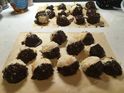 Dark Chocolate Dipped Macaroons