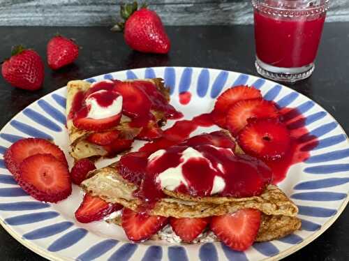 Strawberry Crêpes with Raspberry Coulis