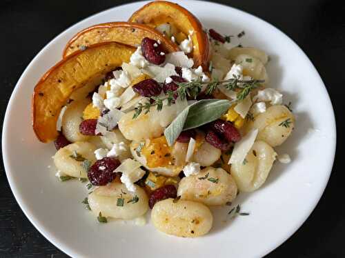 Gnocchi with Roasted Pumpkin, Cranberries and Sage Brown Butter