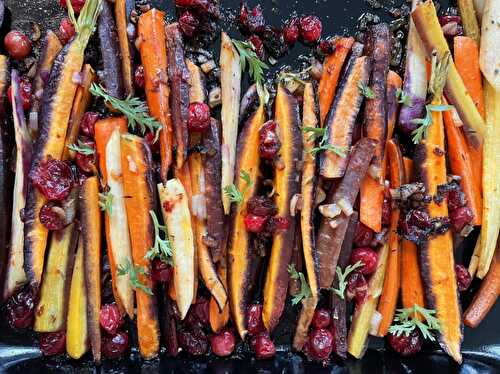 Roasted Rainbow Carrots & Cranberries