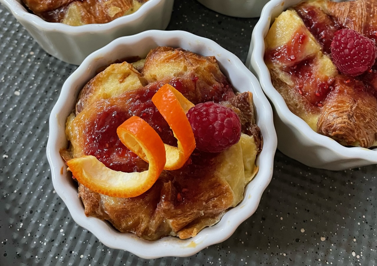 Raspberry & Chambord Croissant French Toast
