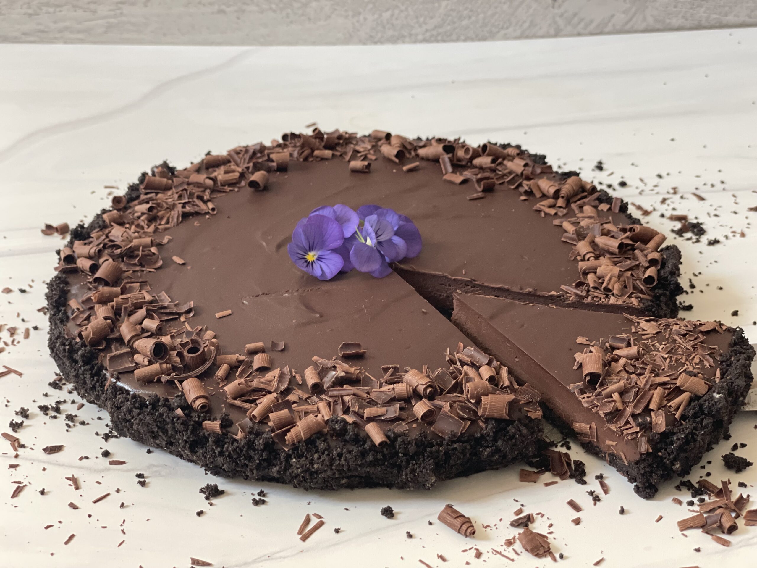 Bittersweet Chocolate Tart on Oreo Cookie Crust