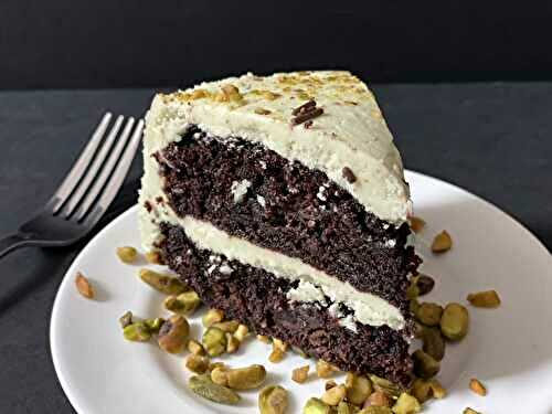 Chocolate Pistachio Layer Cake with Pistachio Buttercream Frosting