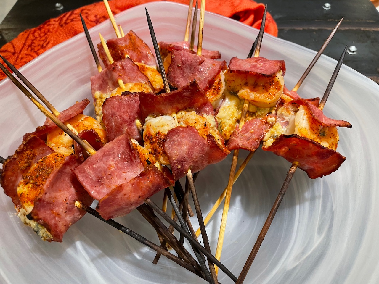 Grilled Diavola Shrimp with Blue Cheese & Bacon